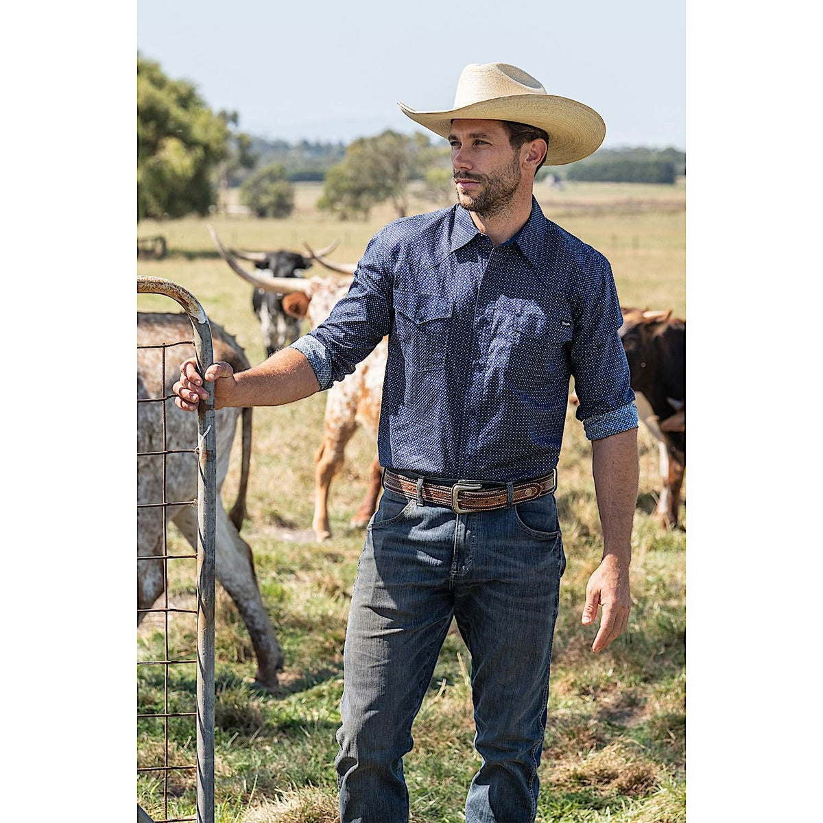 Wrangler Men’s Cam Shirt Navy/Blue
