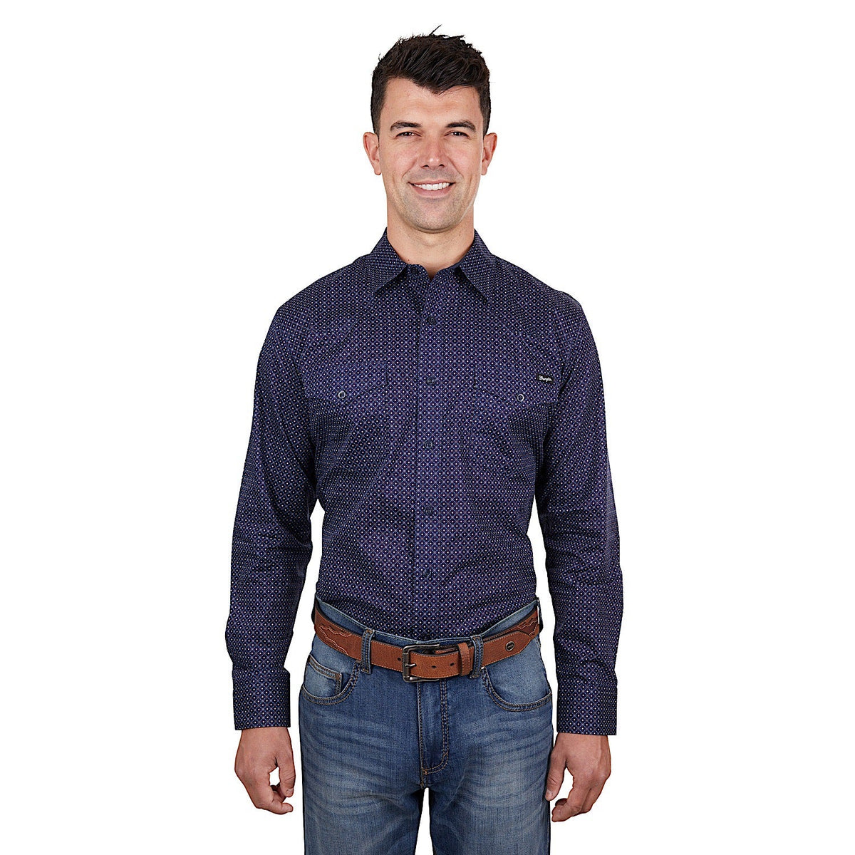 Wrangler Men’s Cam Shirt Navy/Blue