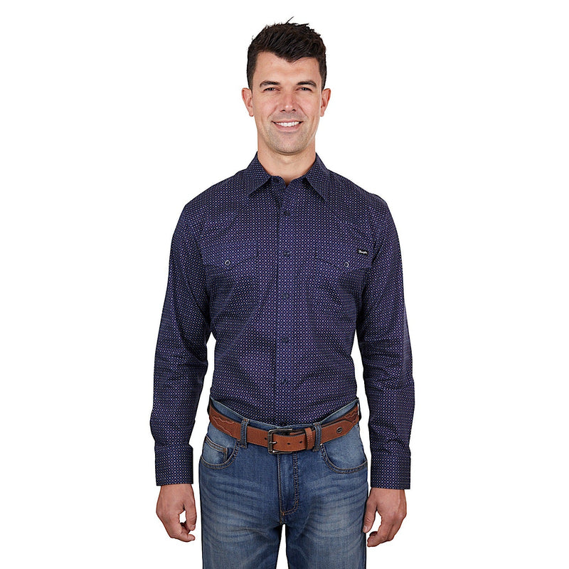 Wrangler Men’s Cam Shirt Navy/Blue
