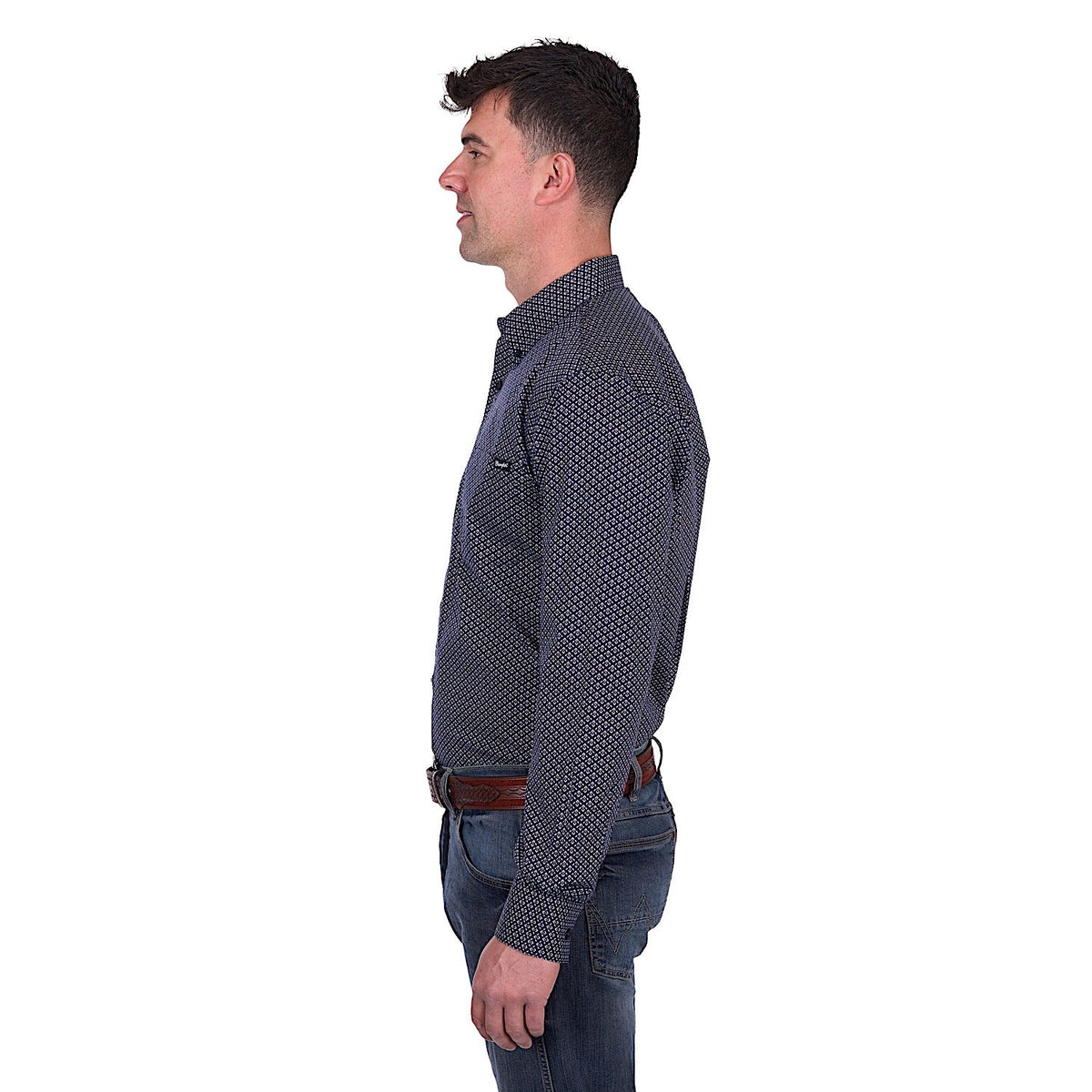 Wrangler Men’s Carl Shirt - Navy/Tan
