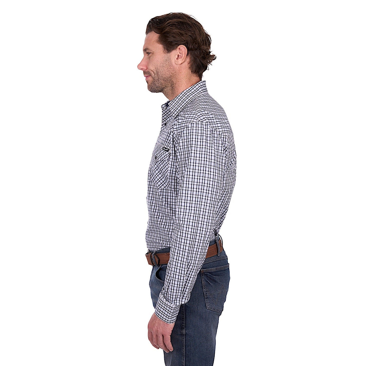 Wrangler Men’s Carl Shirt - Navy/Tan