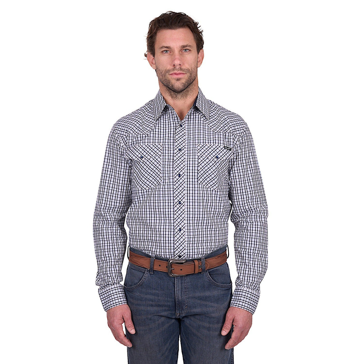 Wrangler Men’s Carl Shirt - Navy/Tan