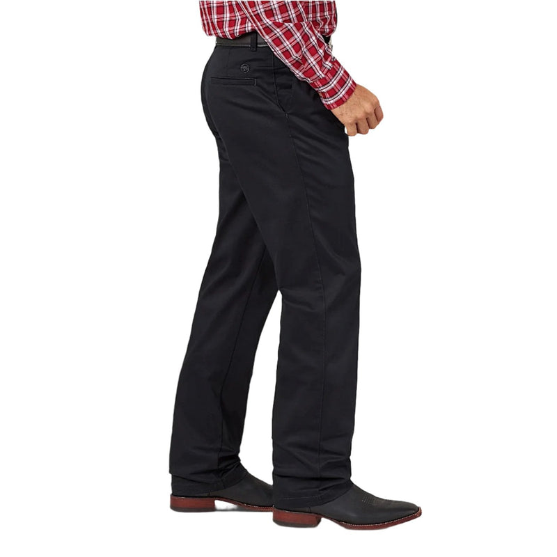 Wrangler Men’s Casual Pleated Front Relaxed Fit Pants - Black