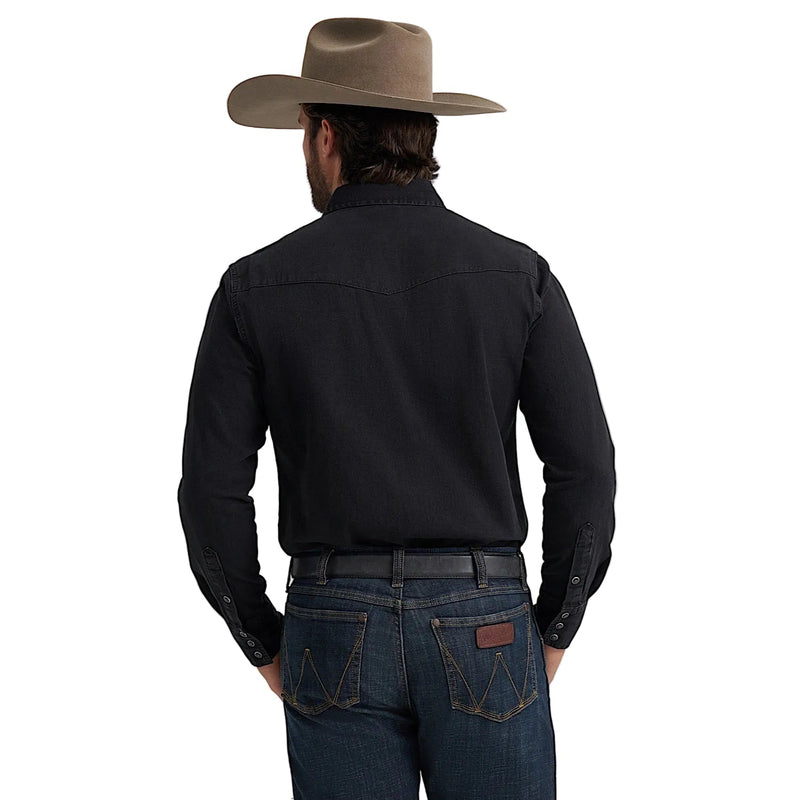 Wrangler Men’s Classic Fit Denim Shirt - Black Denim