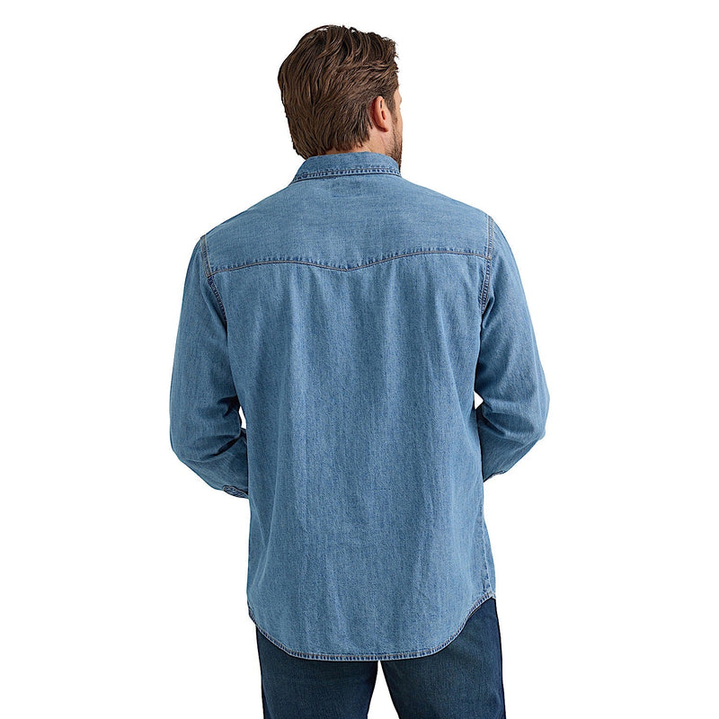 Wrangler Men’s Classic Fit Denim Shirt - Light Wash Denim