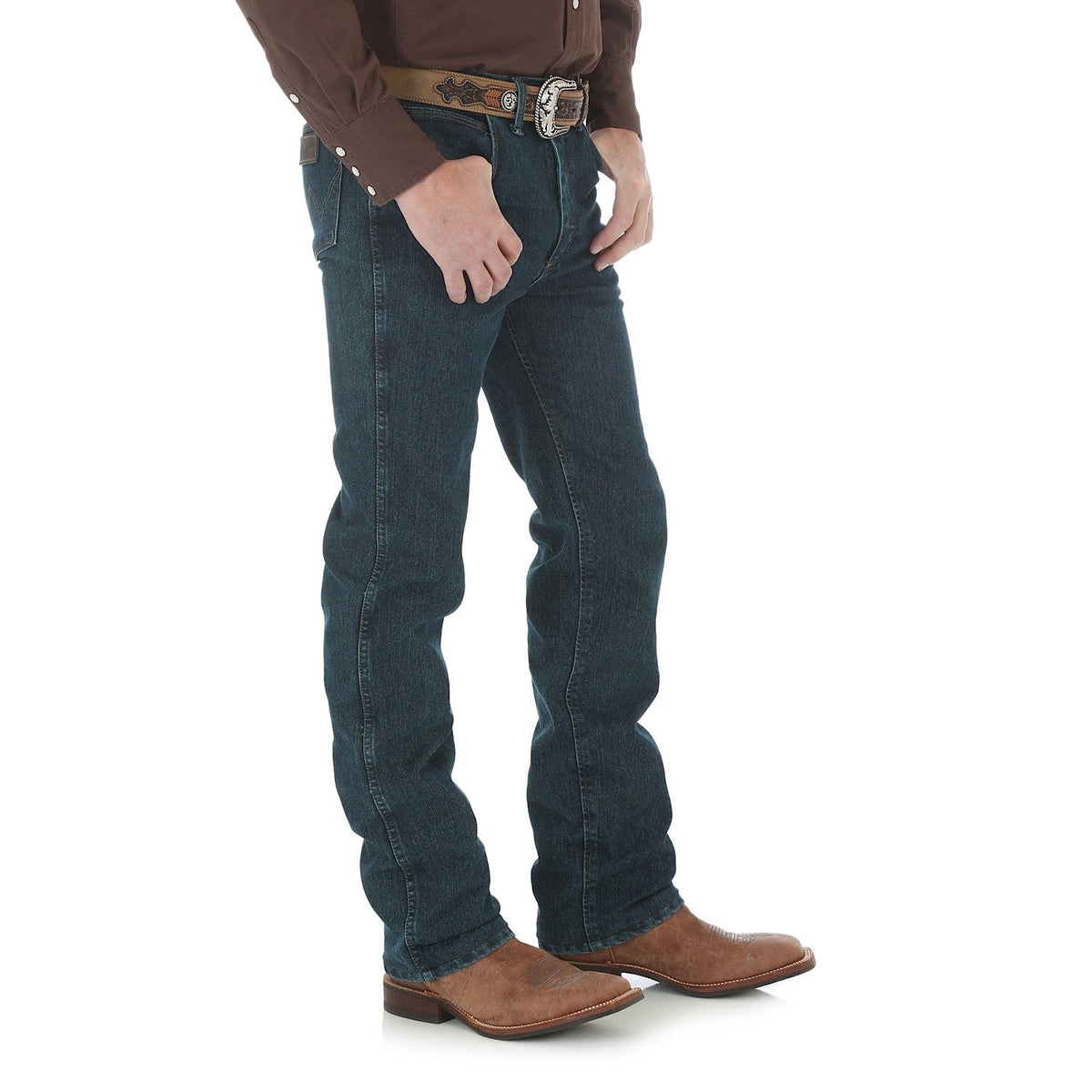 Wrangler Mens P.Perf Advanced Comfort Cowboy Cut Slim Fit Jean - 34’’ Leg Dark Tint