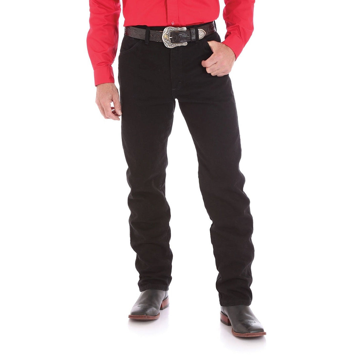 Wrangler Men’s Cowboy Original Fit Jean Shadow Black Rigid