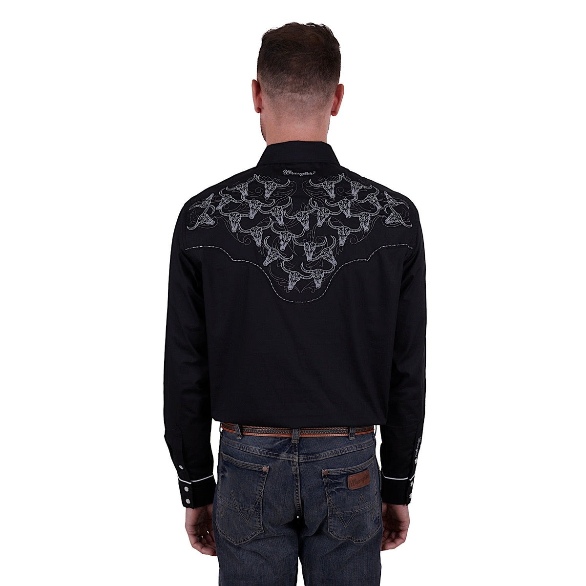 Wrangler Mens Dalton Embroidered L/S Shirt Black