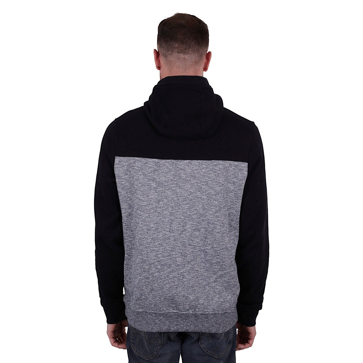 Wrangler Mens Digby Pullover Hoodie Black/Charcoal Marle
