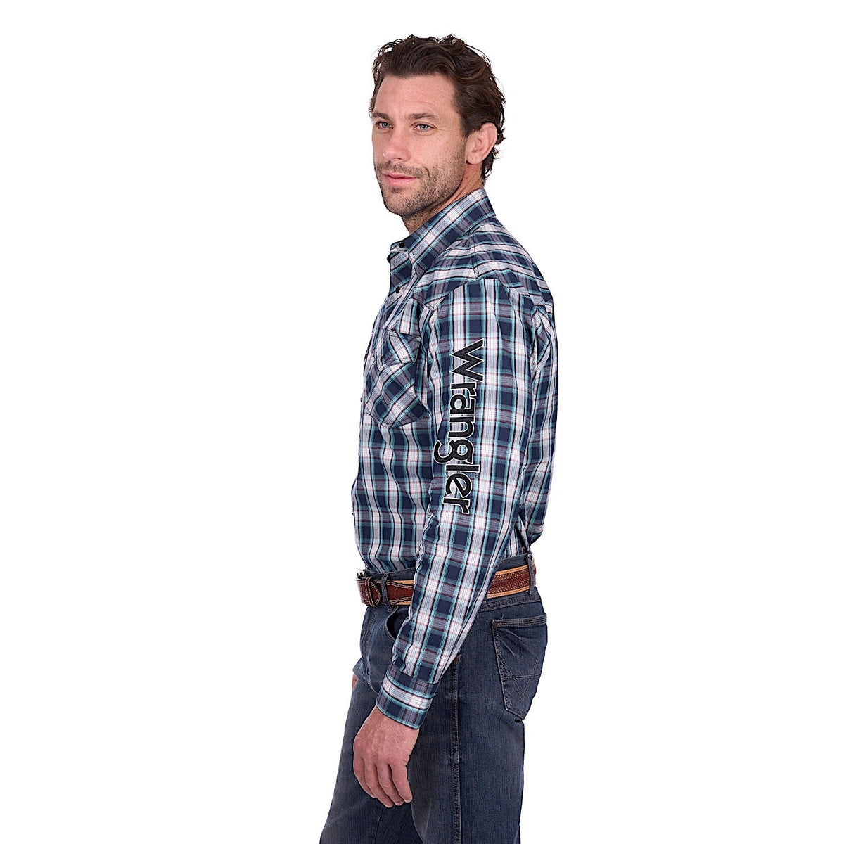 Wrangler Men’s Dustin Logo Shirt - Black/Green