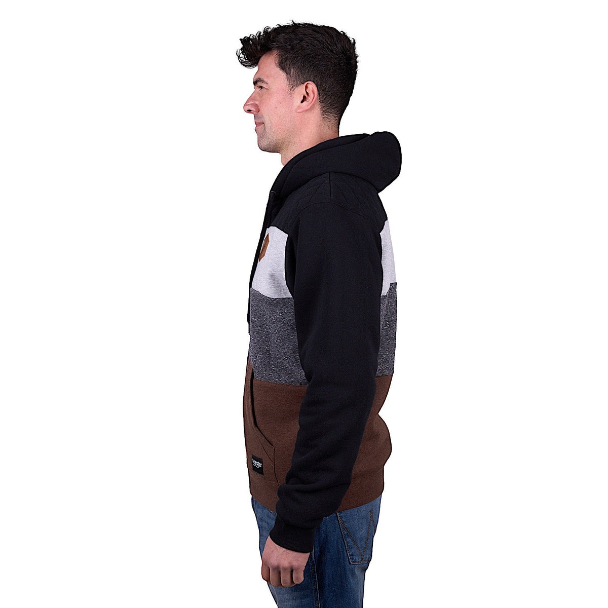 Wrangler Men’s Eric Zip Through Hoodie - Black/Multi