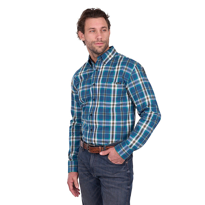 Wrangler Men’s Erik Shirt - Blue/Cypress