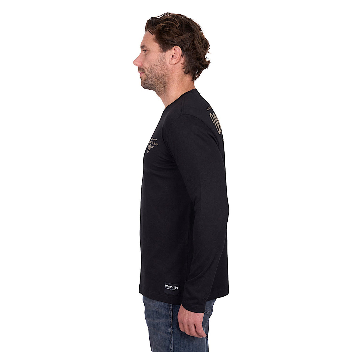 Wrangler Men’s Evan Long Sleeve T-Shirt - Black