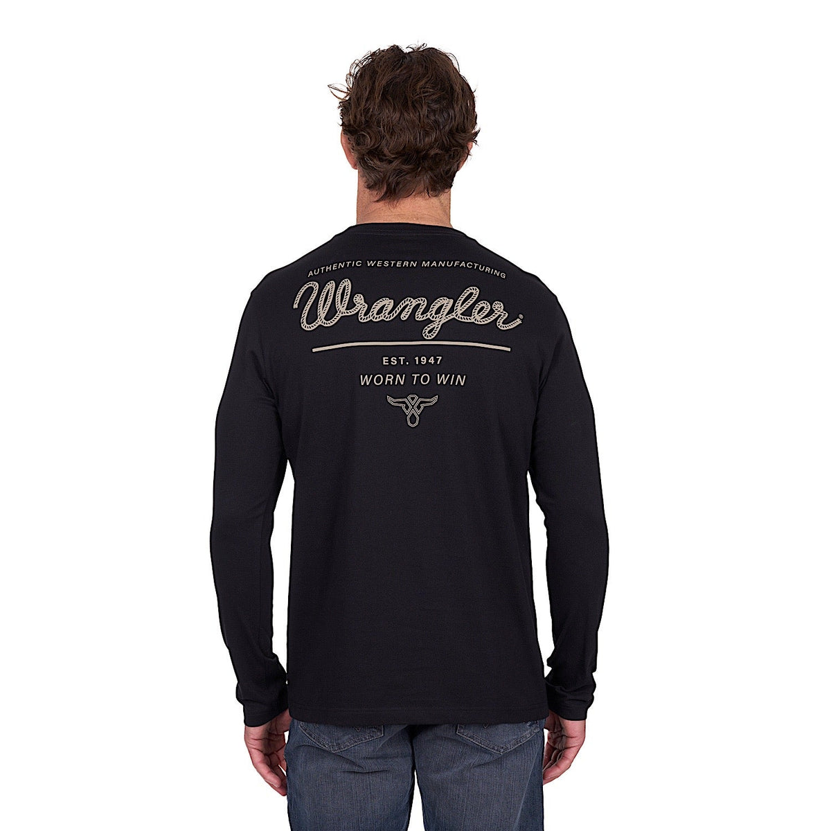 Wrangler Men’s Evan Long Sleeve T-Shirt - Black
