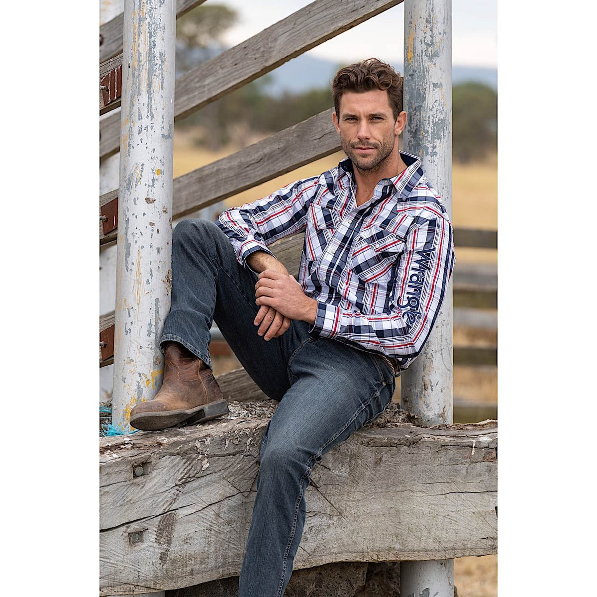 Wrangler Men’s Hume Shirt Navy/Red