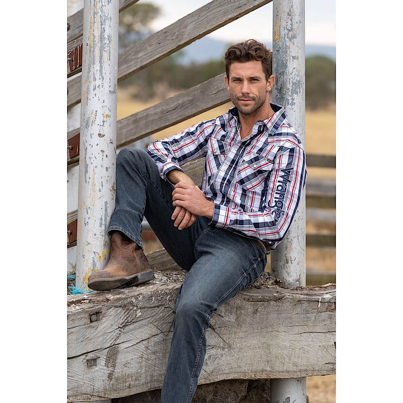 Wrangler Men’s Hume Shirt Navy/Red