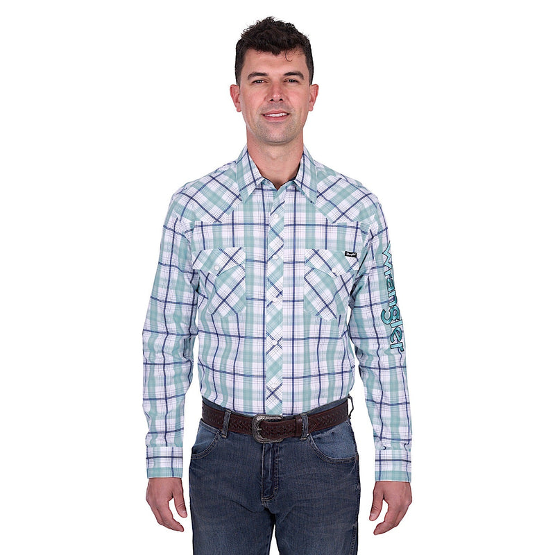 Wrangler Men’s Jacob Logo Shirt - Green/White