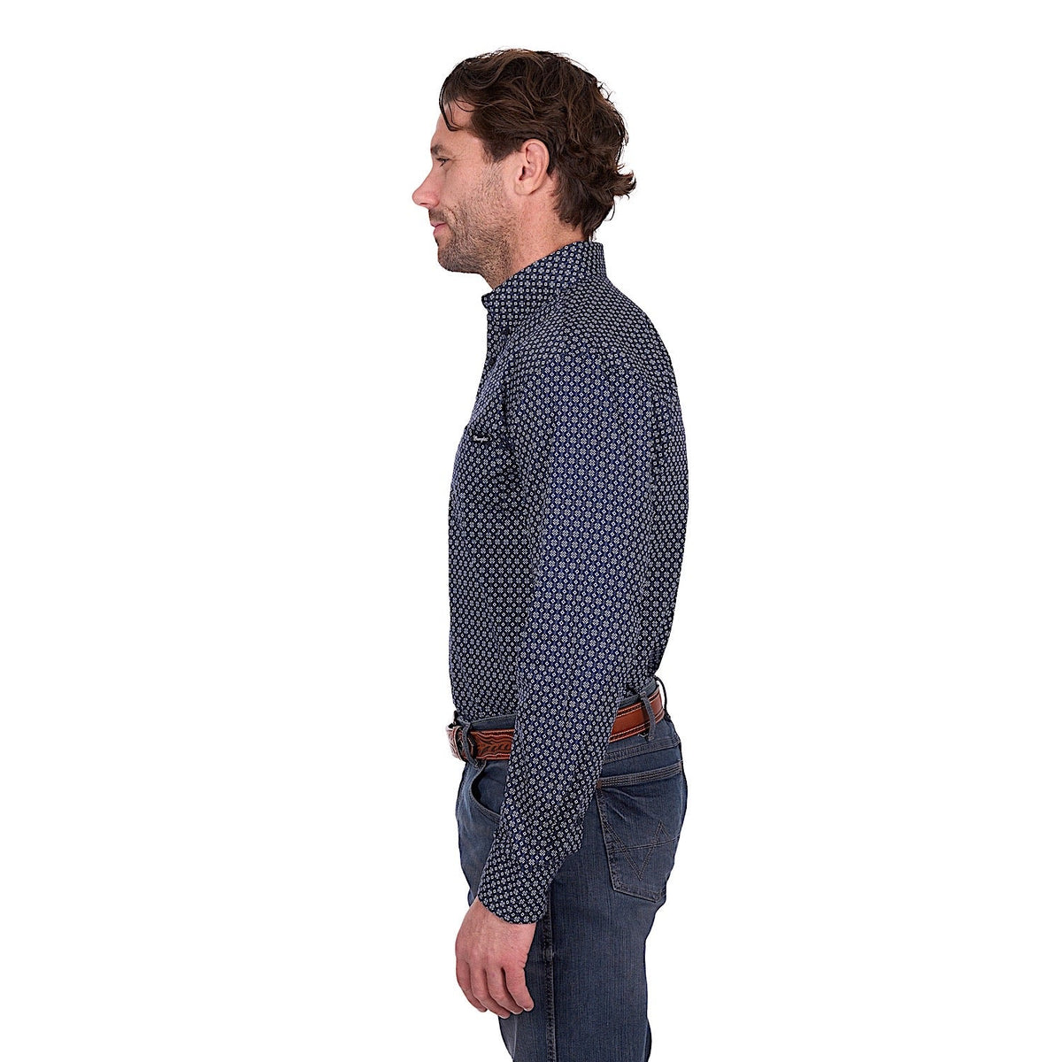 Wrangler Men’s Jacob Shirt - Navy/Tan