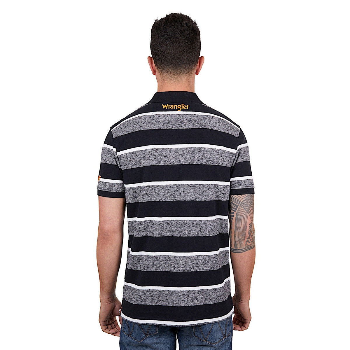Wrangler Men’s Jake 1 Pocket Polo Charcoal Marle/Black
