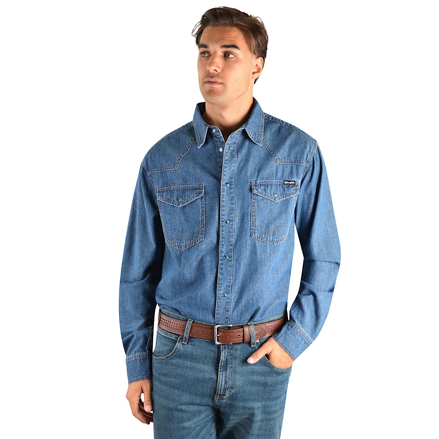 Buy Wrangler Mens Jay Denim Shirt Denim The Stable Door