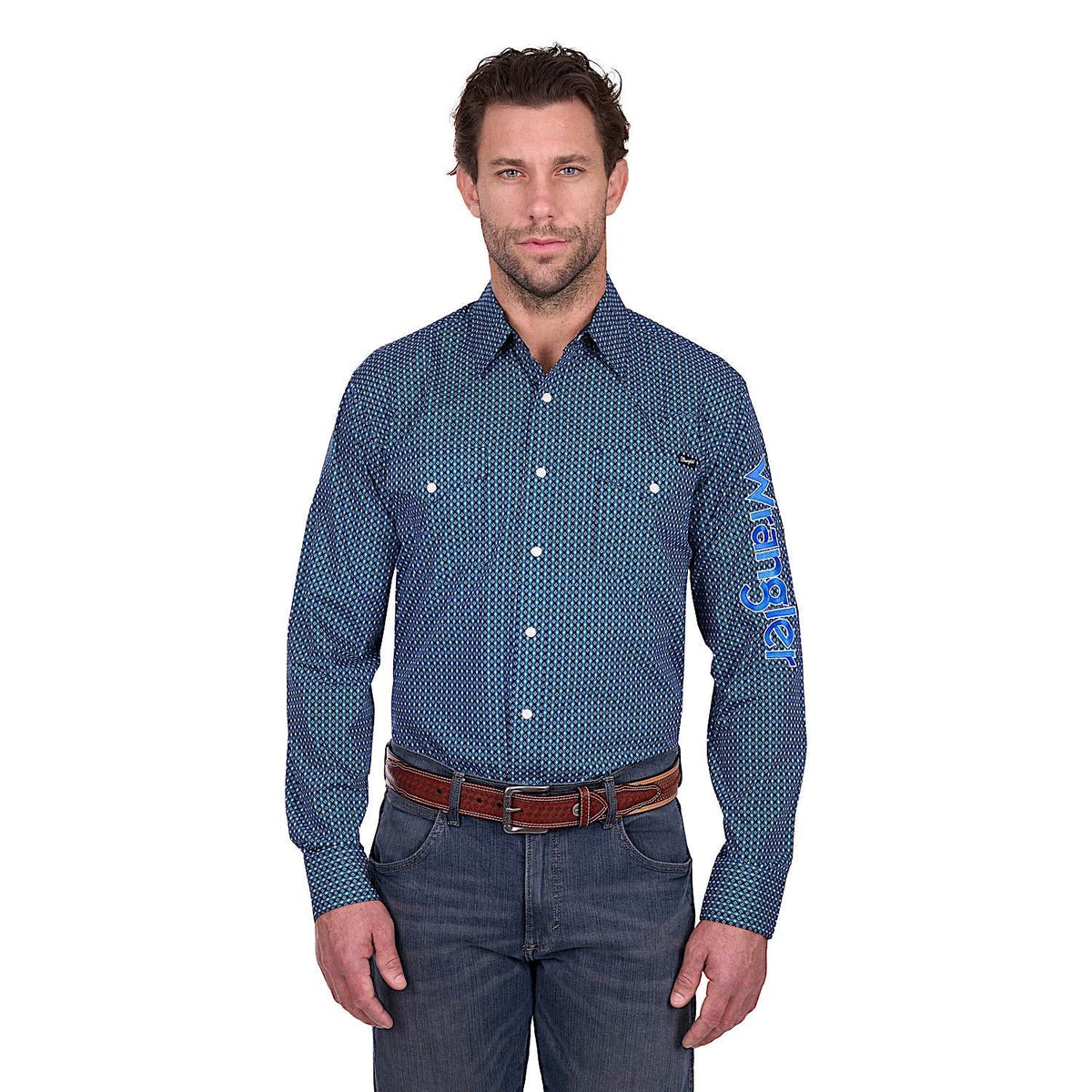Wrangler Men’s Kylie Logo Shirt - Navy/Blue