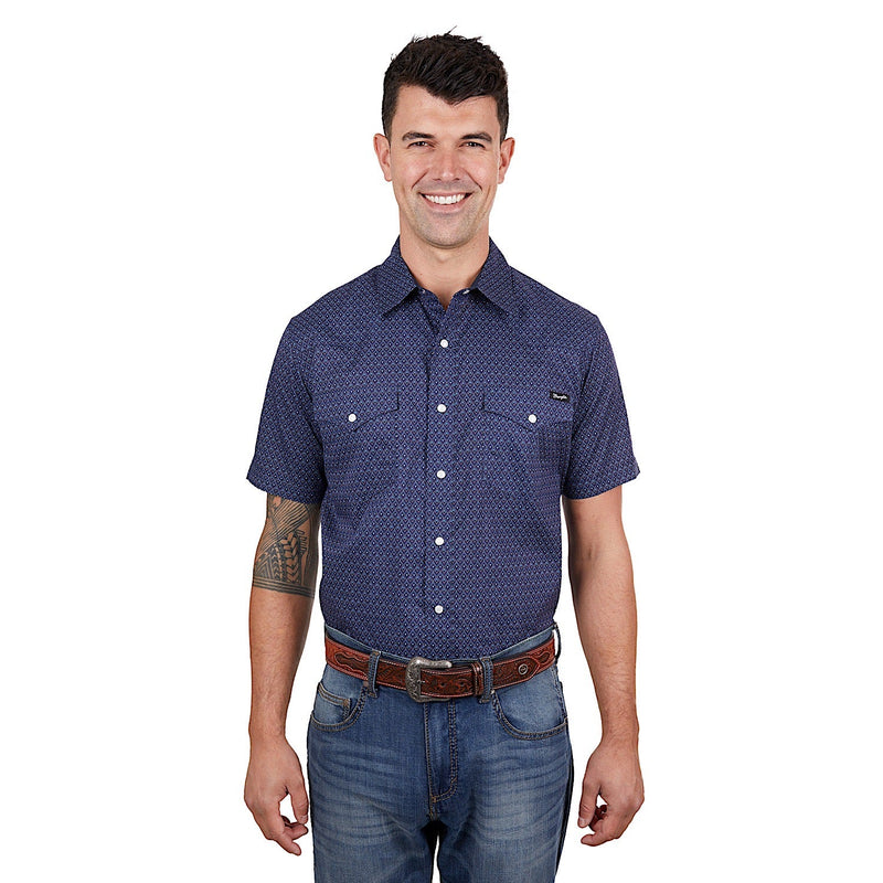 Wrangler Men’s Matt Short Sleeve Shirt Navy/Blue