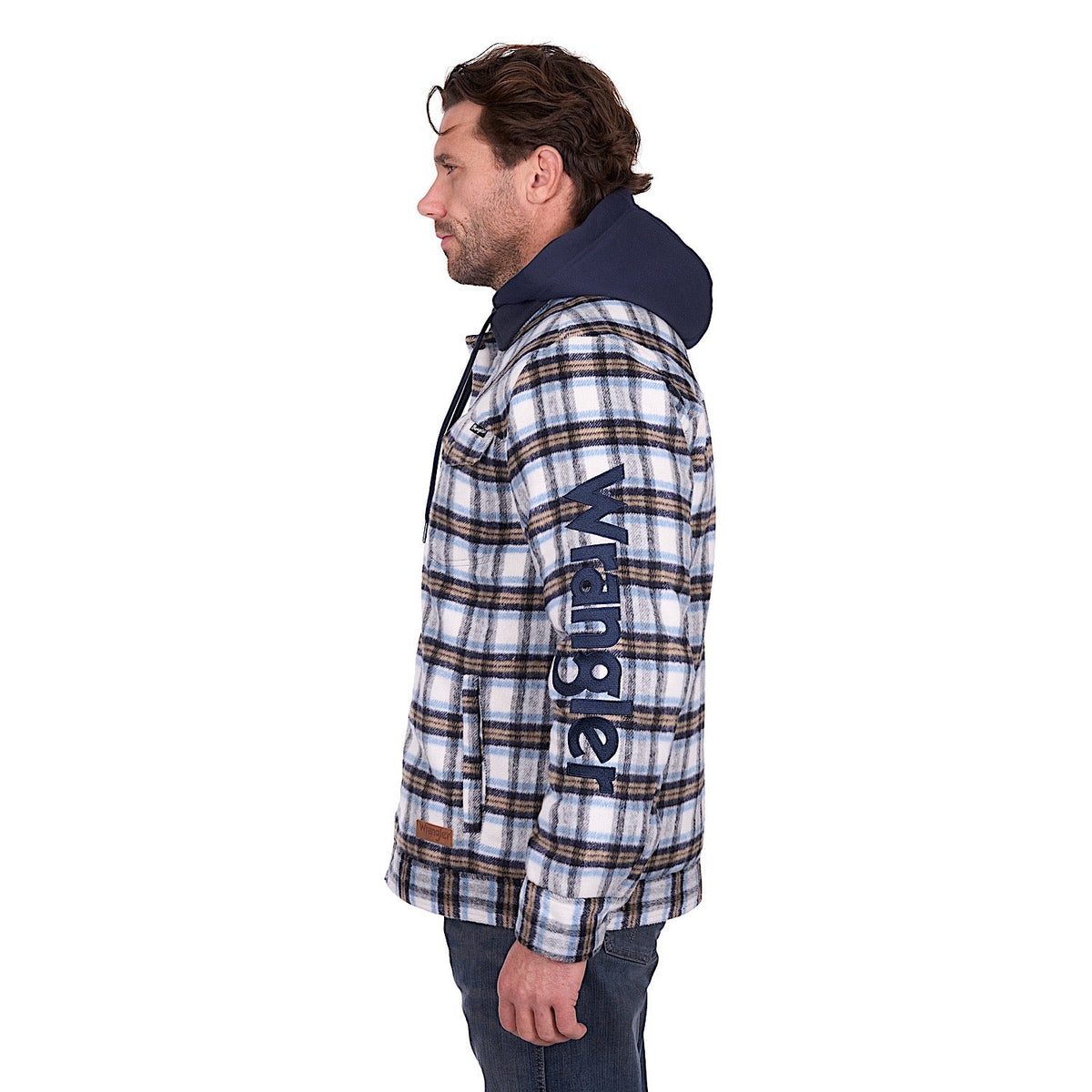 Wrangler Men’s Mitchell Logo Shirt Jacket - Blue/White