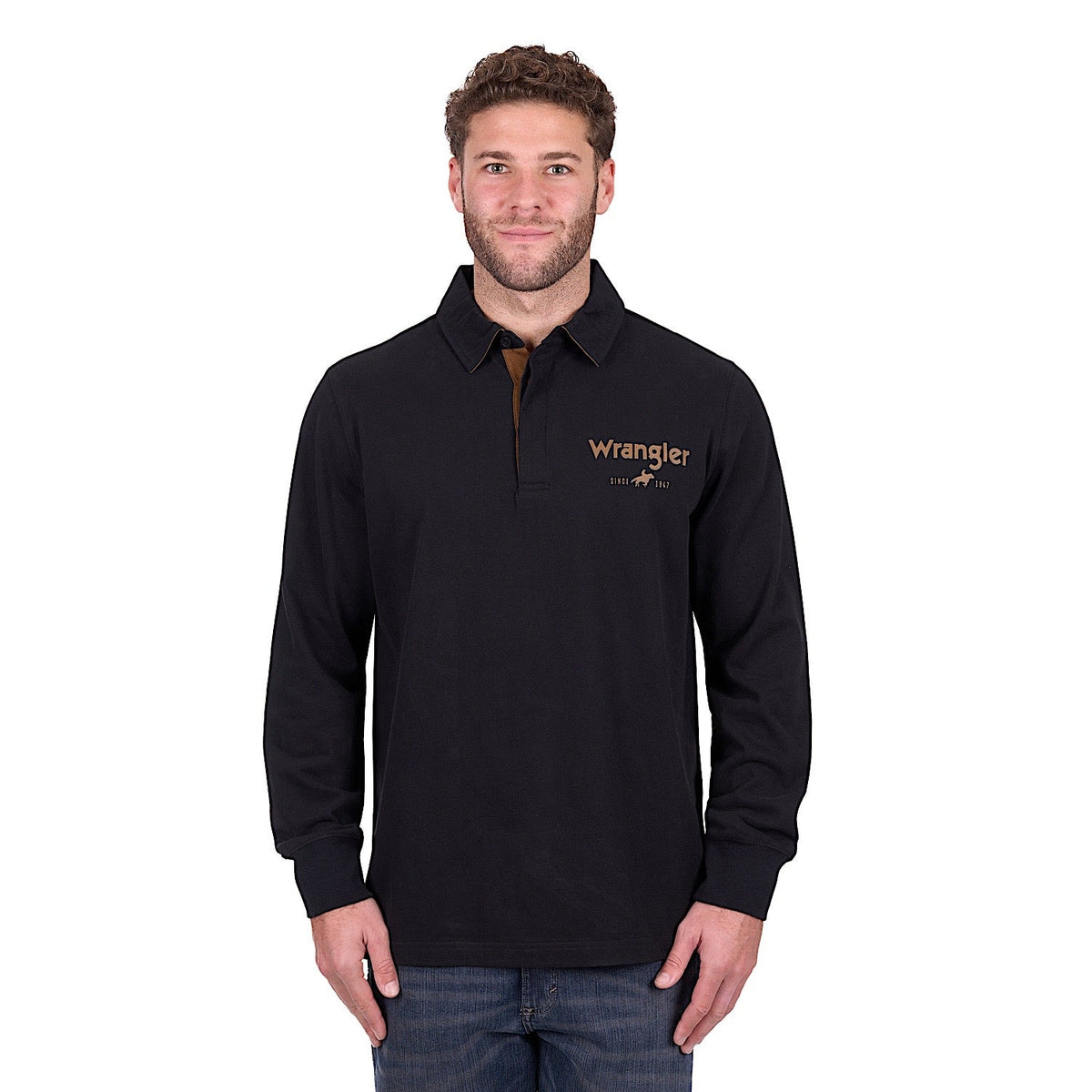 Wrangler Men’s Nash Rugby - Black