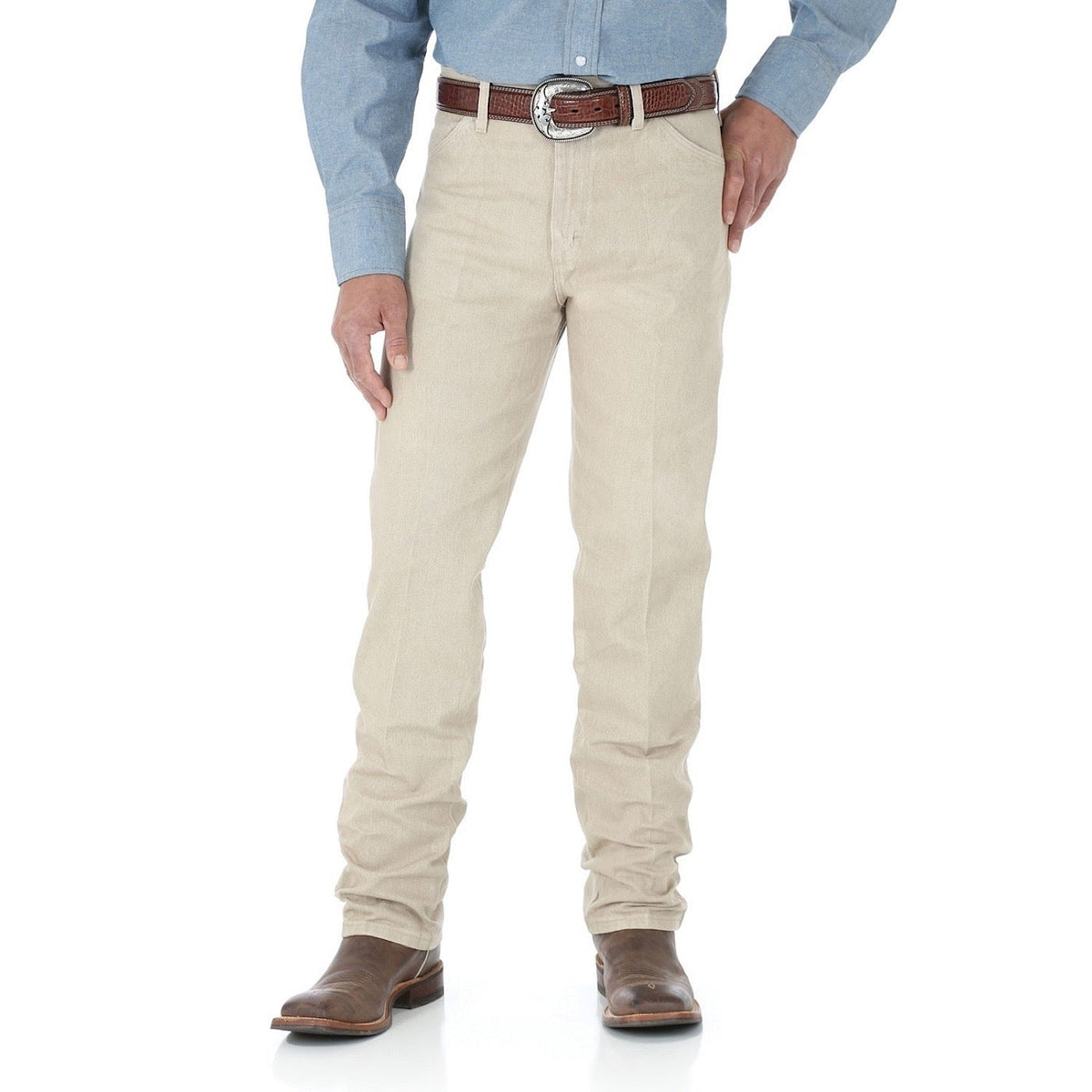 Wrangler Men’s Original Fit Jean Prewashed Tan