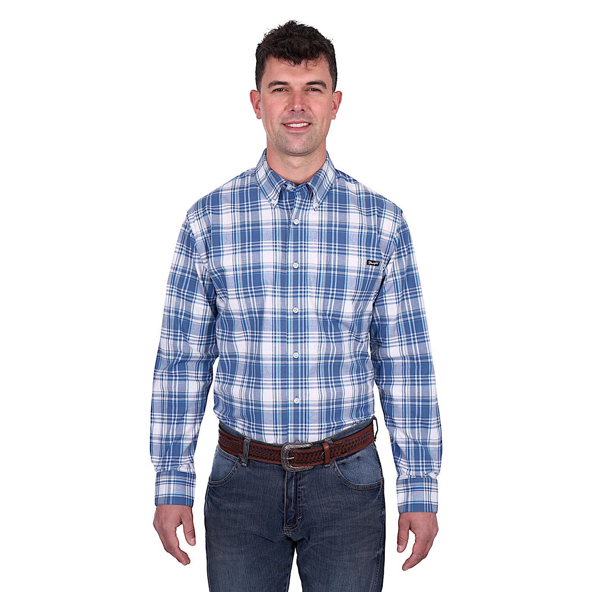 Wrangler Men’s Ranger Shirt - Blue/Tan