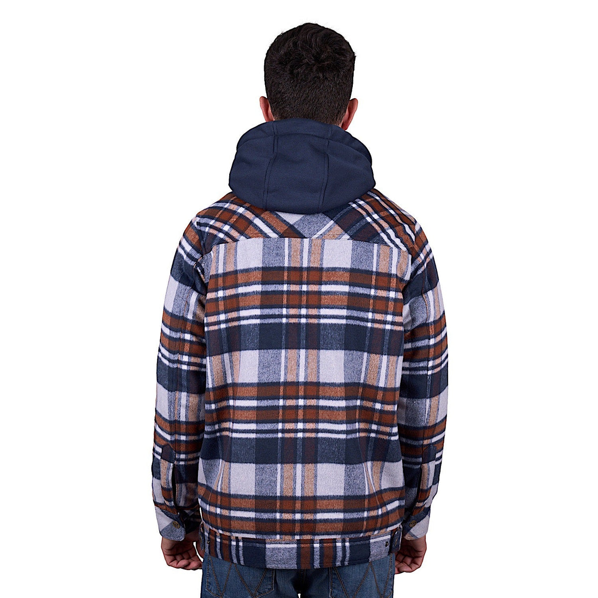 Wrangler Men’s Reid Logo Wool Shirt Jacket - Navy/Tan