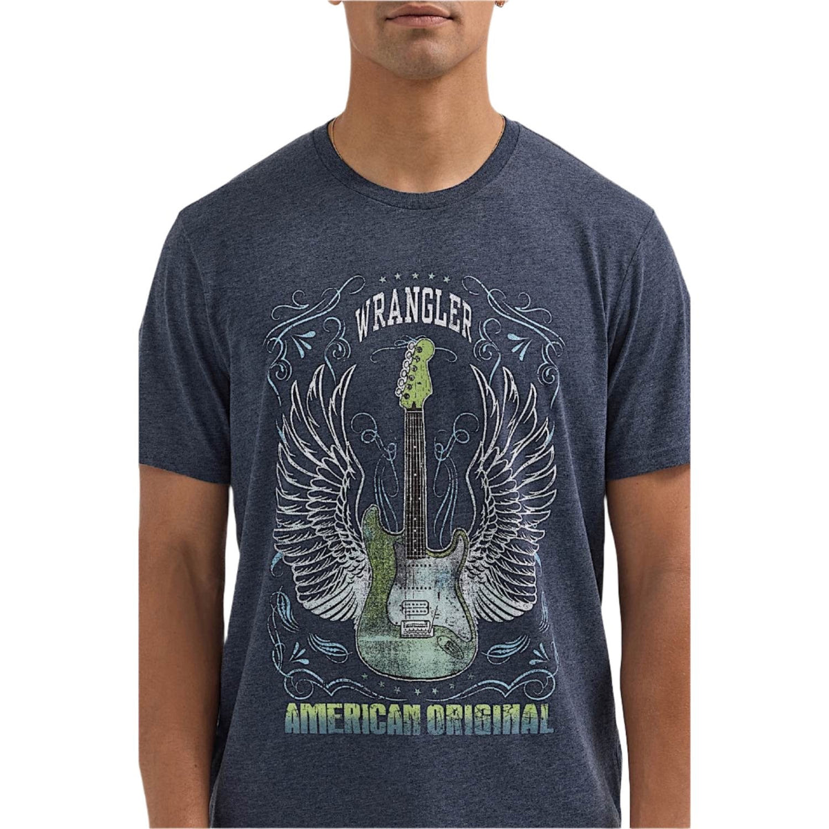 Wrangler Men’s Rocking Guitar Graphic T-Shirt - Dark Sapphire Heather