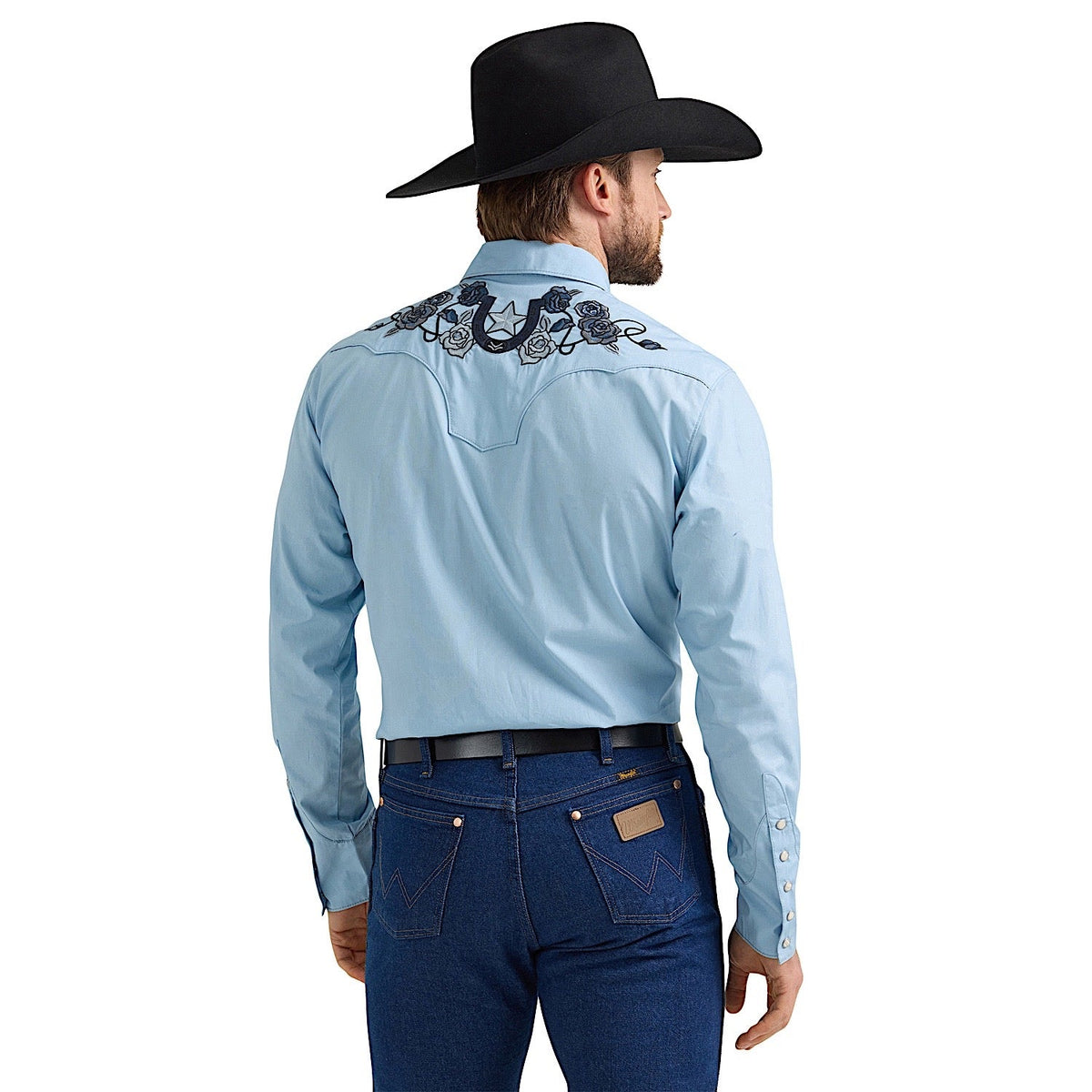 Wrangler Men’s Rodeo Ben Snap Front Shirt - Blue