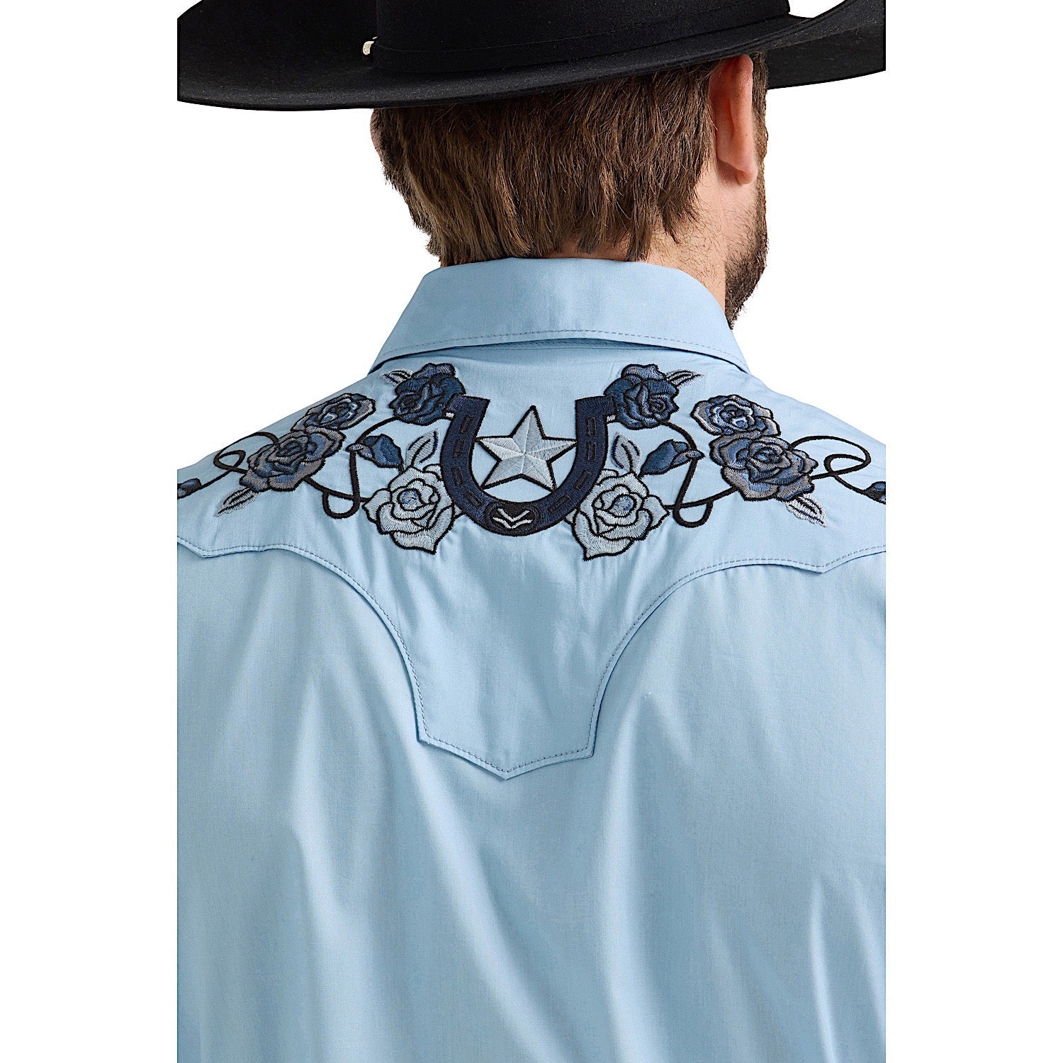 Buy Wrangler Mens Rodeo Ben Snap Front Shirt - Blue | The Stable Door