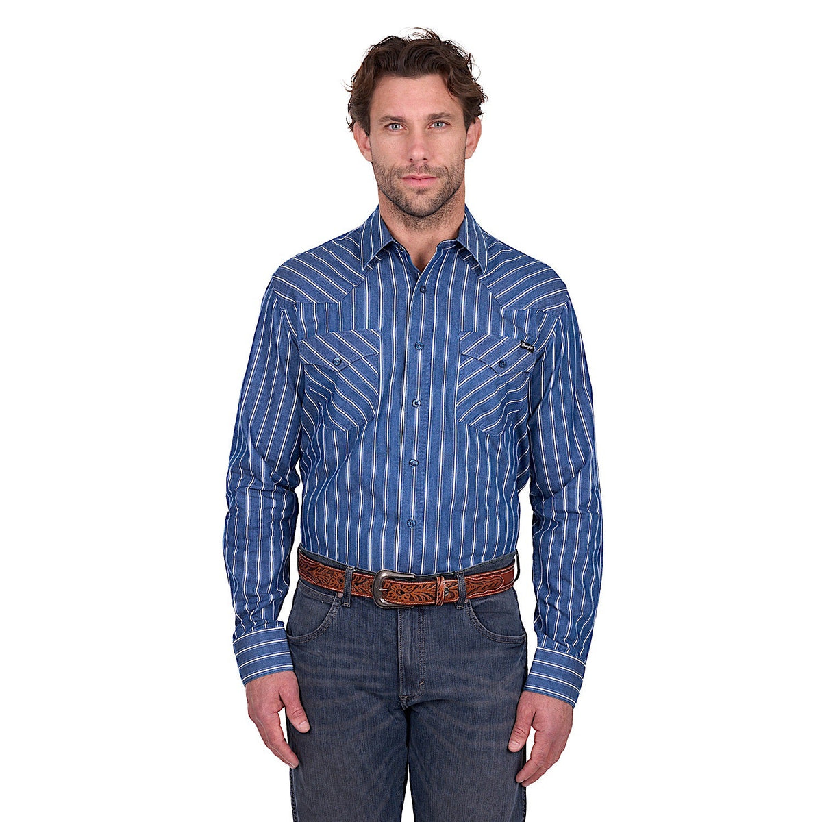 Wrangler Men’s Roy Shirt - Denim/White