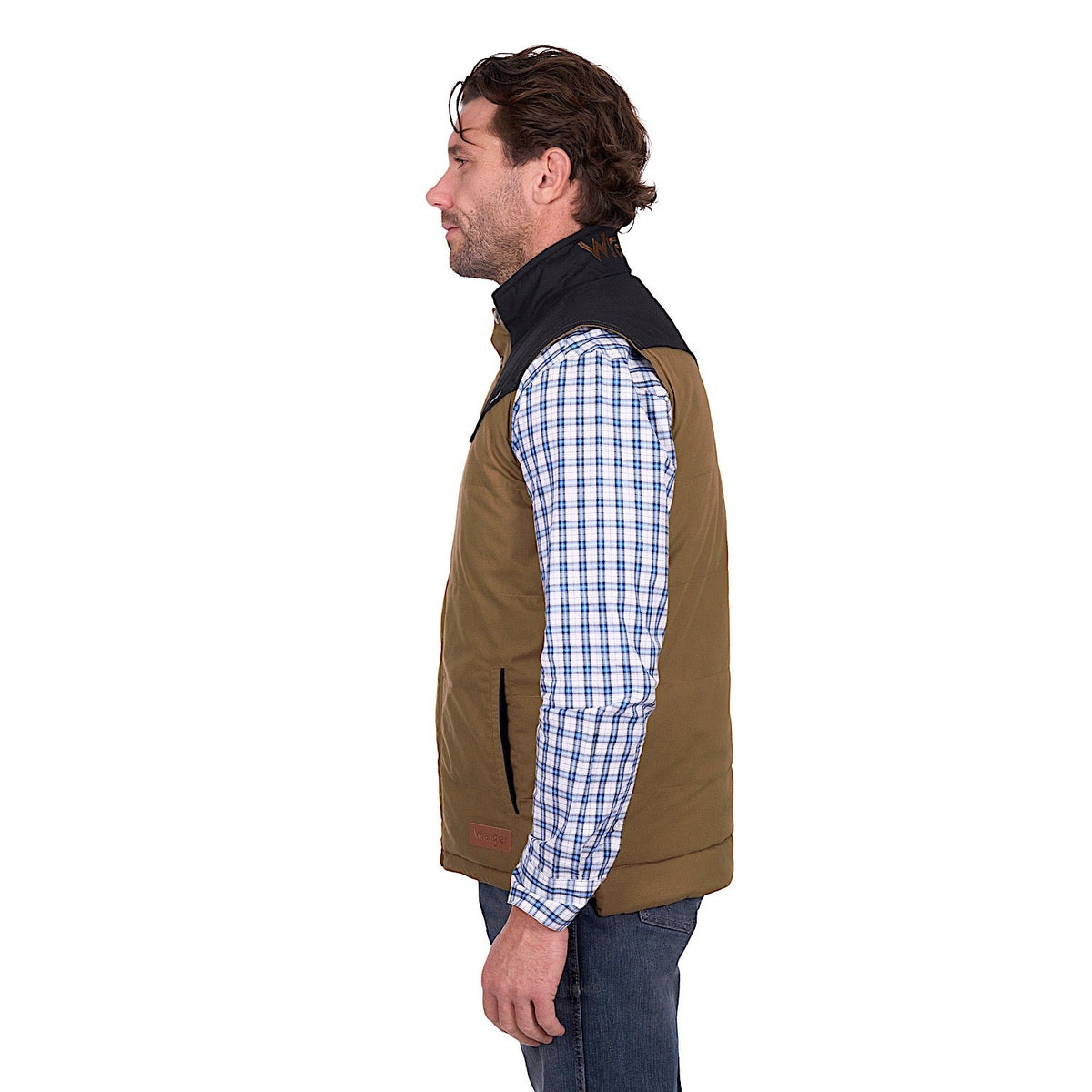 Wrangler Men’s Ruben Vest - Dark Tan/Black