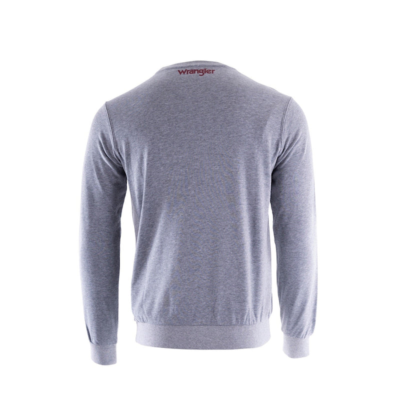 Wrangler Mens Ryder Logo Crew Grey Marle