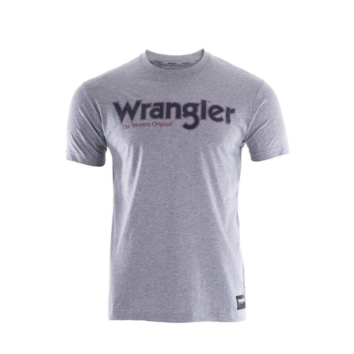 Wrangler Mens Ryder Logo S/S Tee Grey Marle