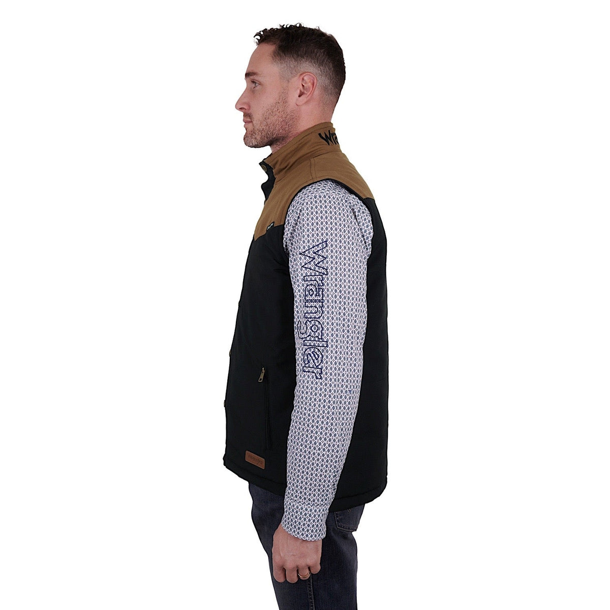 Wrangler Men’s Spencer Vest Black/Tan