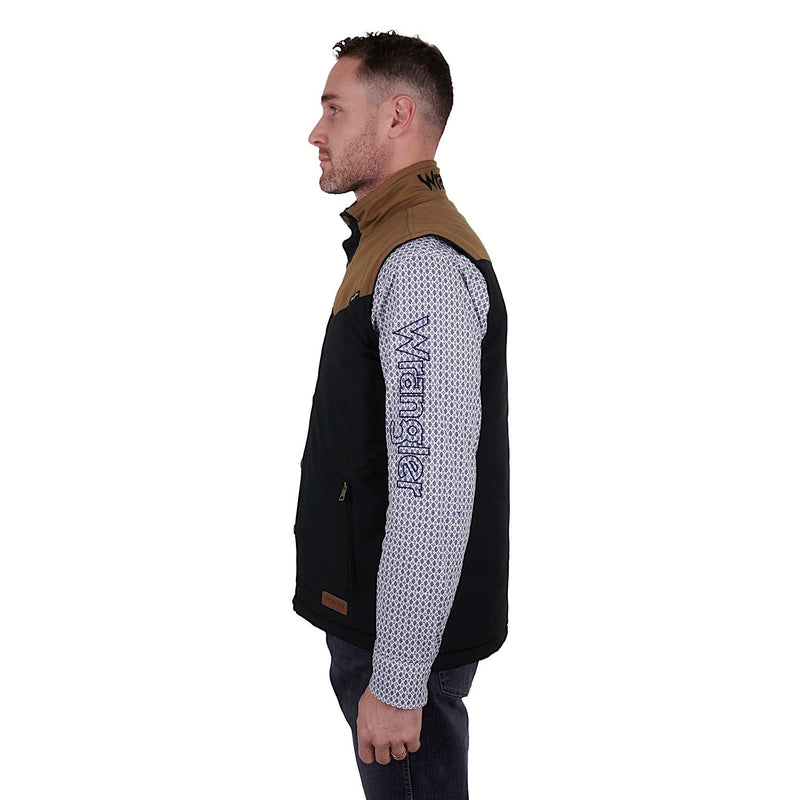 Wrangler Men’s Spencer Vest Black/Tan