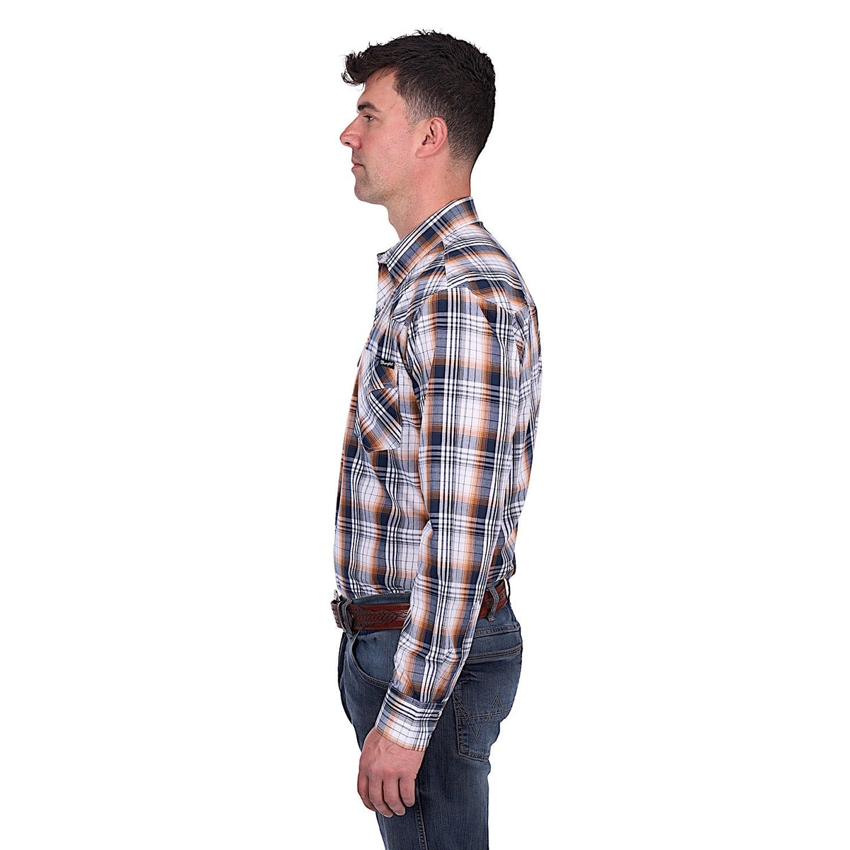 Wrangler Men’s Toby Shirt - Navy/Orange