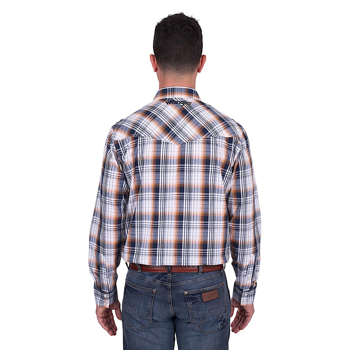 Wrangler Men’s Toby Shirt - Navy/Orange