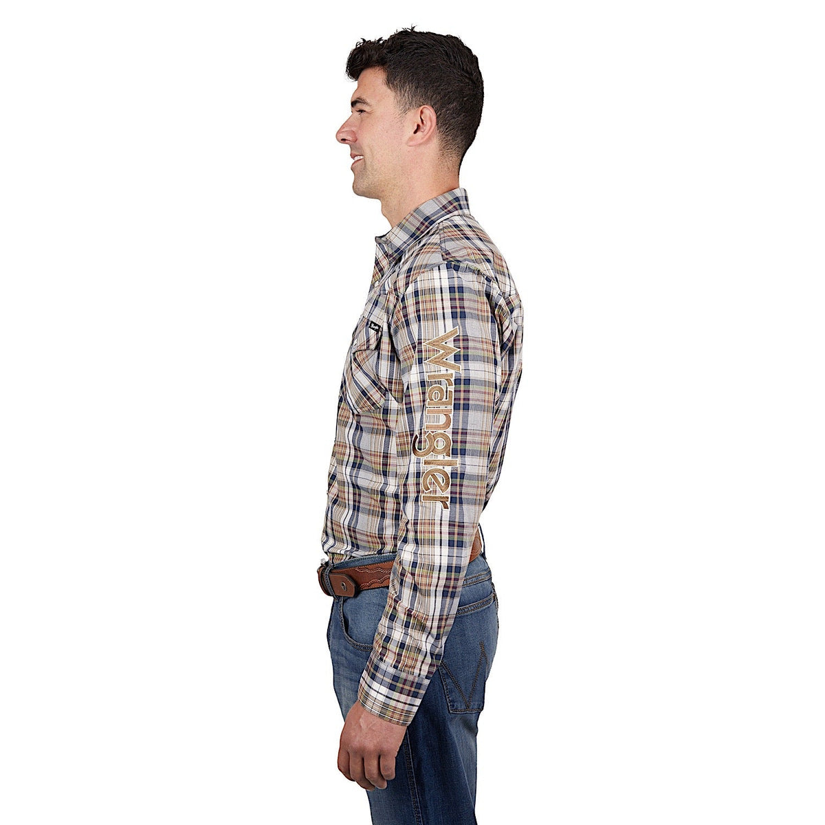Wrangler Men’s Tom Logo Shirt Navy/Tan
