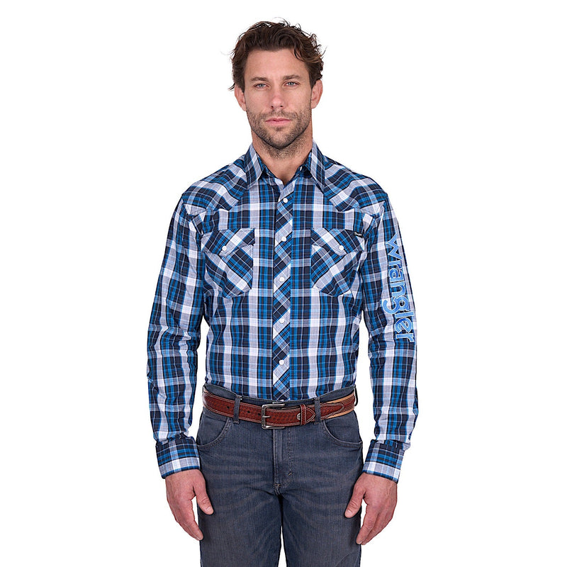Wrangler Men’s Tony Logo Shirt - Navy/Royal