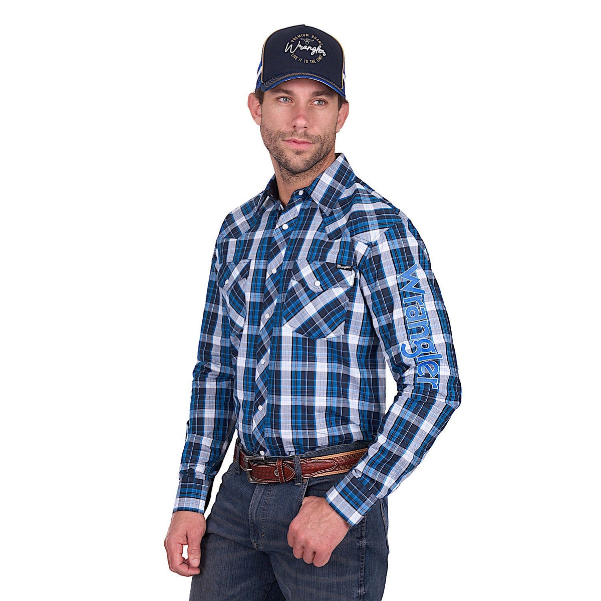 Wrangler Men’s Tony Logo Shirt - Navy/Royal