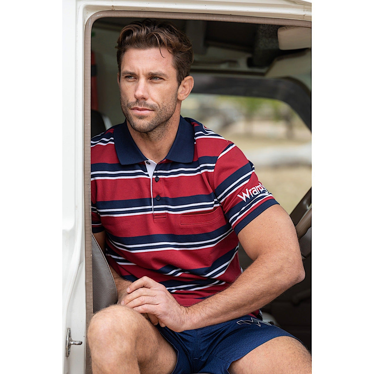 Wrangler Men’s Tony Polo Red/Navy