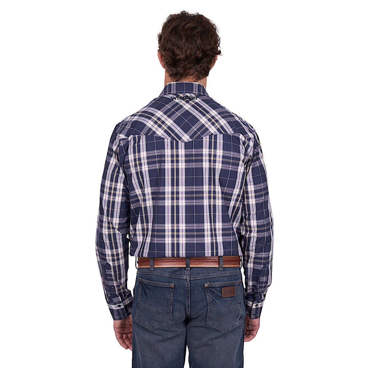 Wrangler Men’s Wayne Shirt - Navy/Tan