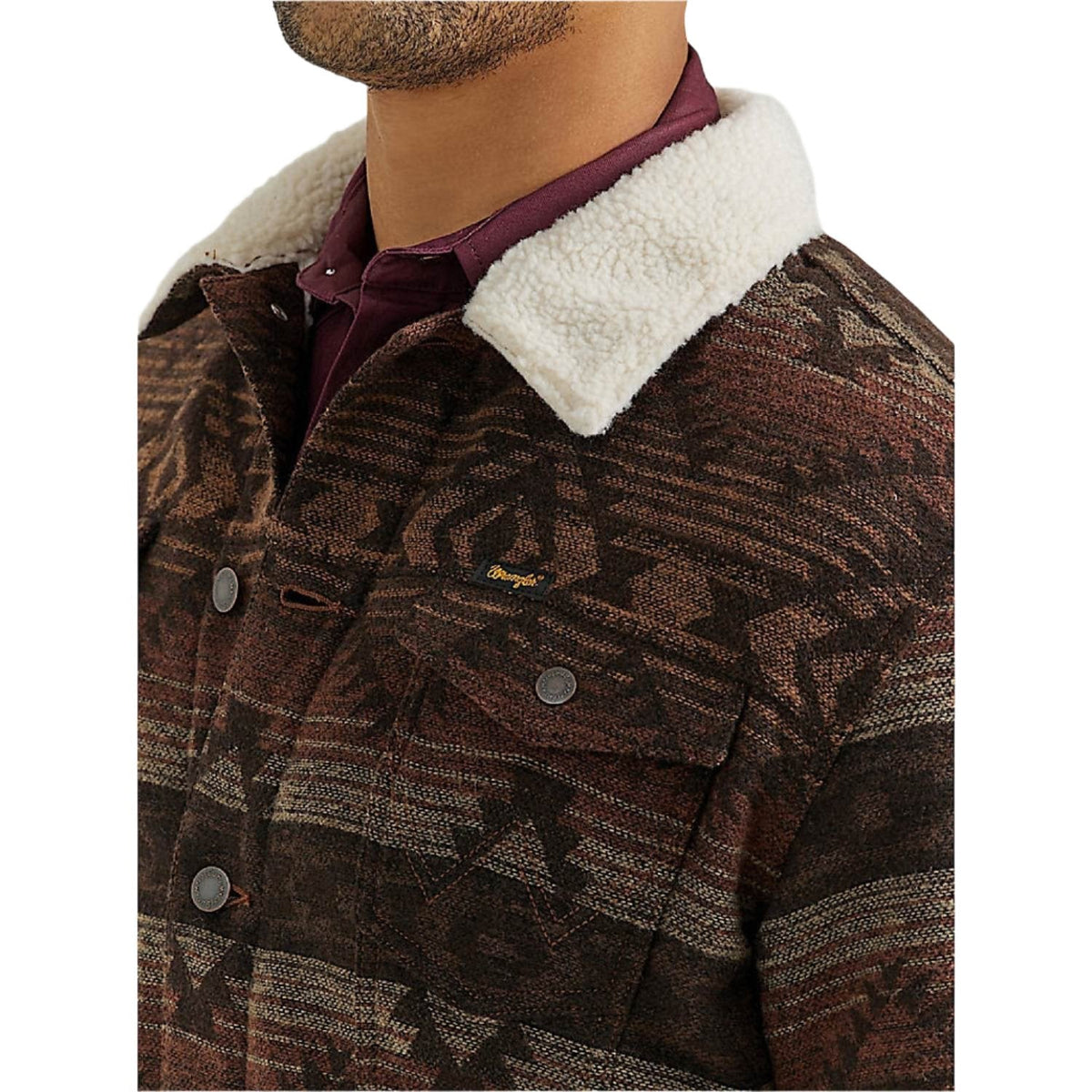 Wrangler Q Men’s Jacquard Sherpa Jacket - Canyon Vibe