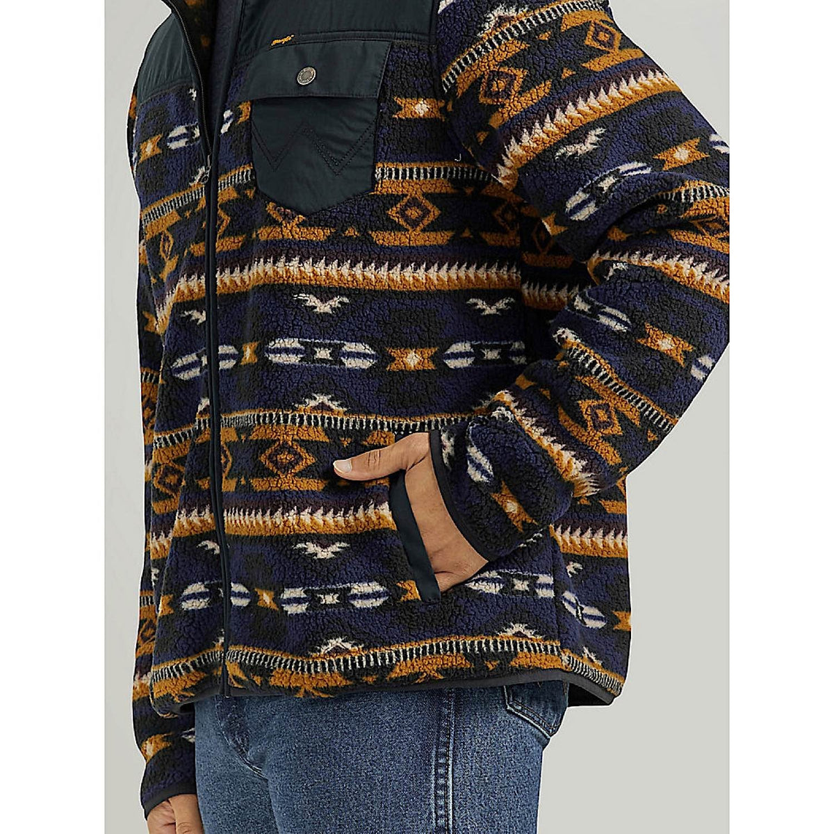 Wrangler Q Men’s Zip Front Sherpa Jacket - Desert Vibe