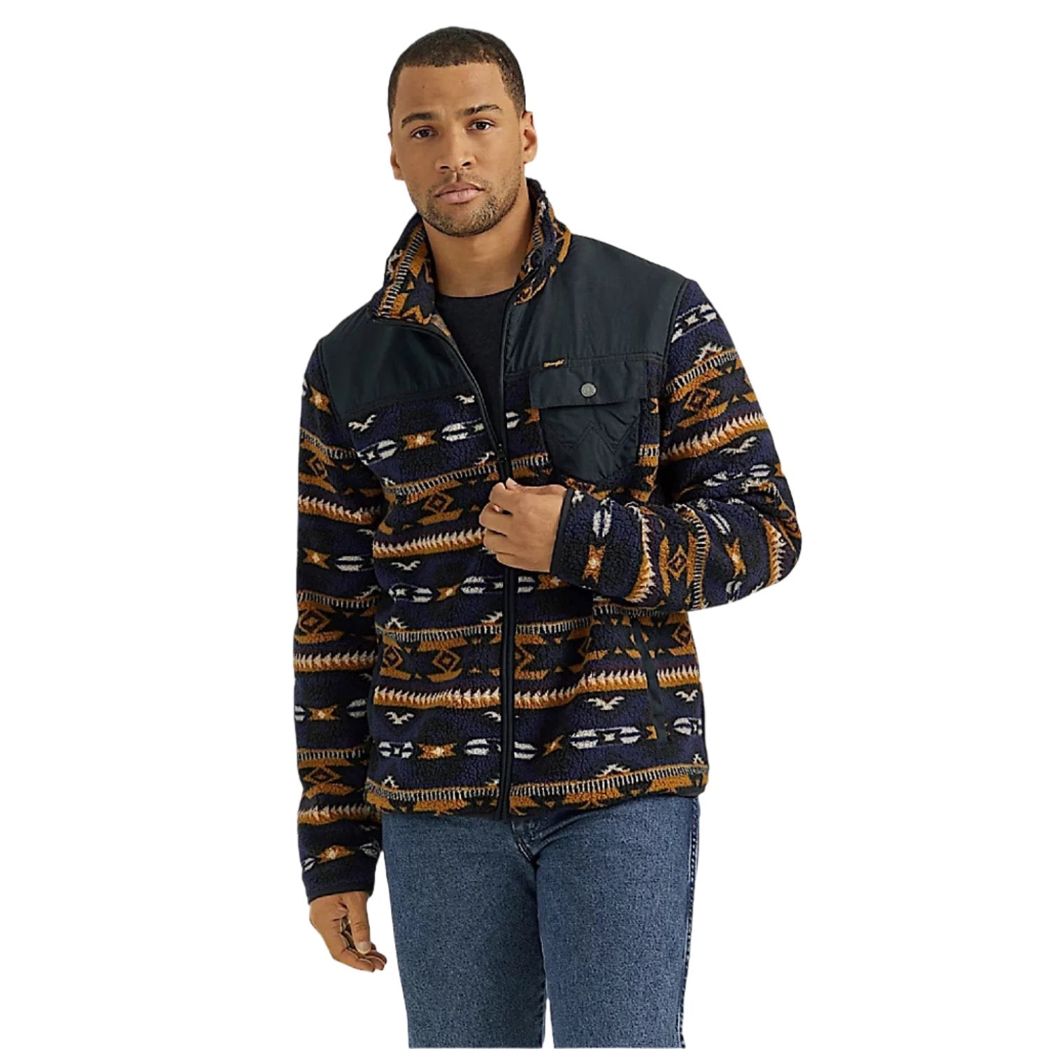 Buy Wrangler Q Mens Zip Front Sherpa Jacket Desert Vibe The